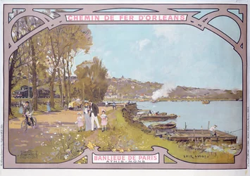 Plakat, das mit den „Chemins de Fer d